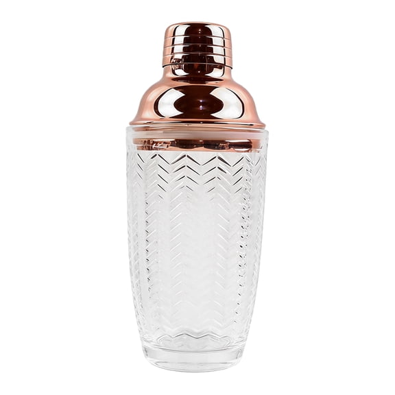 HAHUT Glass Cocktail Shaker with Stainless Steel Lid, 24 oz Glass Shaker Bottle for Stirring Cocktails, Margarita, Whiskey, Alcohol Drinks (Light Pink)