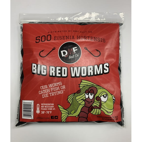DMF Bait Co. Live Red Worms in Reusable Cooler, 500 Ct