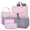 Pink & Gray Hearts, variant on Baby Essentials 15.5”L 5 Piece Multi-Pocket Diaper Bag Backpack with Matching Changing Pad, Wipes Case, Insulated Bottle Bag & Organizer Pouch for Newborns, Infants & Toddlers in Pink & Gray Hearts