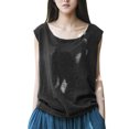 thumbnail image 1 of Women's Linen Tank Tops Loose Fitting Flowy Summer Shirts Solid Color Sleeveless Leisure Blouse Tee, 1 of 6
