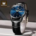 thumbnail image 1 of Olevs Watch For Men Top Brand Luxury Men Quartz Wristwatches Breathable Leather Strap Waterproof Business Casual Men Watch, 1 of 5