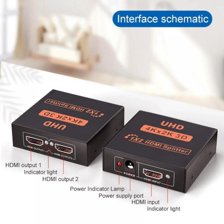 1x2 3D HDMI Switch (1 Entrée 2 Sorties) - Splitter HDMI Répartiteur  (Blu-Ray Player, PS3 PS4, Xbox 360 / One HD, etc) vers 2 HD Displays EU  prise - Accessoire Audio