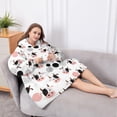 thumbnail image 5 of Oversized Wearable Blanket Hoodie,White Cow Head Dot Pattern Sherpa Blanket Hoodie with Super Pockets,Super Warm Fuzzy Pullover for Women & Men, 5 of 6
