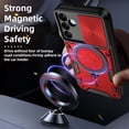 thumbnail image 6 of Venoro for Samsung Galaxy A15 5G Case with Car Magnetic Mount Stand and Slide Camera Lens Cover, Red, 6 of 12
