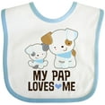 thumbnail image 3 of Inktastic My Pap Loves Me Grandson Puppy Boys Baby Bib, 3 of 4
