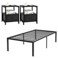 thumbnail image 1 of VECELO 3-Piece Bedroom Sets Include Metal Platform Bed Frame and 2 Black Nightstands, Twin Size, 1 of 7