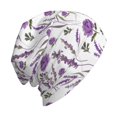 thumbnail image 6 of Naloa Lavender Flowers Soft Beanie Hat, Knit Beanie Daily Beanie in Fine Knit for Women Men Winter Travel, Outdoor, 6 of 7