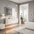 thumbnail image 5 of Totti Wave 48" White Modern Bathroom Vanity w/ Super White Man-Made Stone Top & Sink, 5 of 7