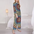 thumbnail image 3 of Goofa Round Mandala Printed Women’s 2 Piece Pajama Set Super,Pajamas Women's Long Sleeve Sleepwear Soft Button Down Loungewear Pjs Lounge Set Nightwear-Medium, 3 of 9