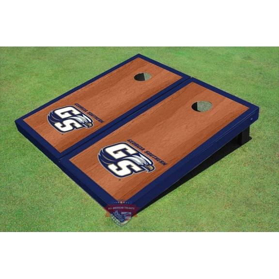 Georgia Southern University "GS" Blue Rosewood Matching Borders Cornhole Boards