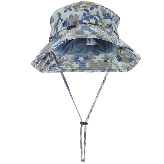 Minkissy Comfortable Camouflage Bucket Hat for Outdoor Use with Chin Strap and Shade Protection