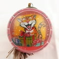 thumbnail image 6 of Handcrafted by LiBien Inside-Painted Glass Ball Ornament - Enchanting Golden Kitten Design Red, 6 of 12