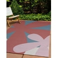 thumbnail image 3 of 4' x 6' Simply Daisy Bold Flowers Modern & Contemporary Chenille Area Rug, Bright Mauve Pink, 3 of 5