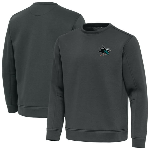 Men's Antigua Pewter San Jose Sharks Relevant Lightweight Pullover Sweatshirt