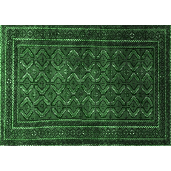 Ahgly Company Indoor Rectangle Southwestern Emerald Green Country Area Rugs, 4' x 6'