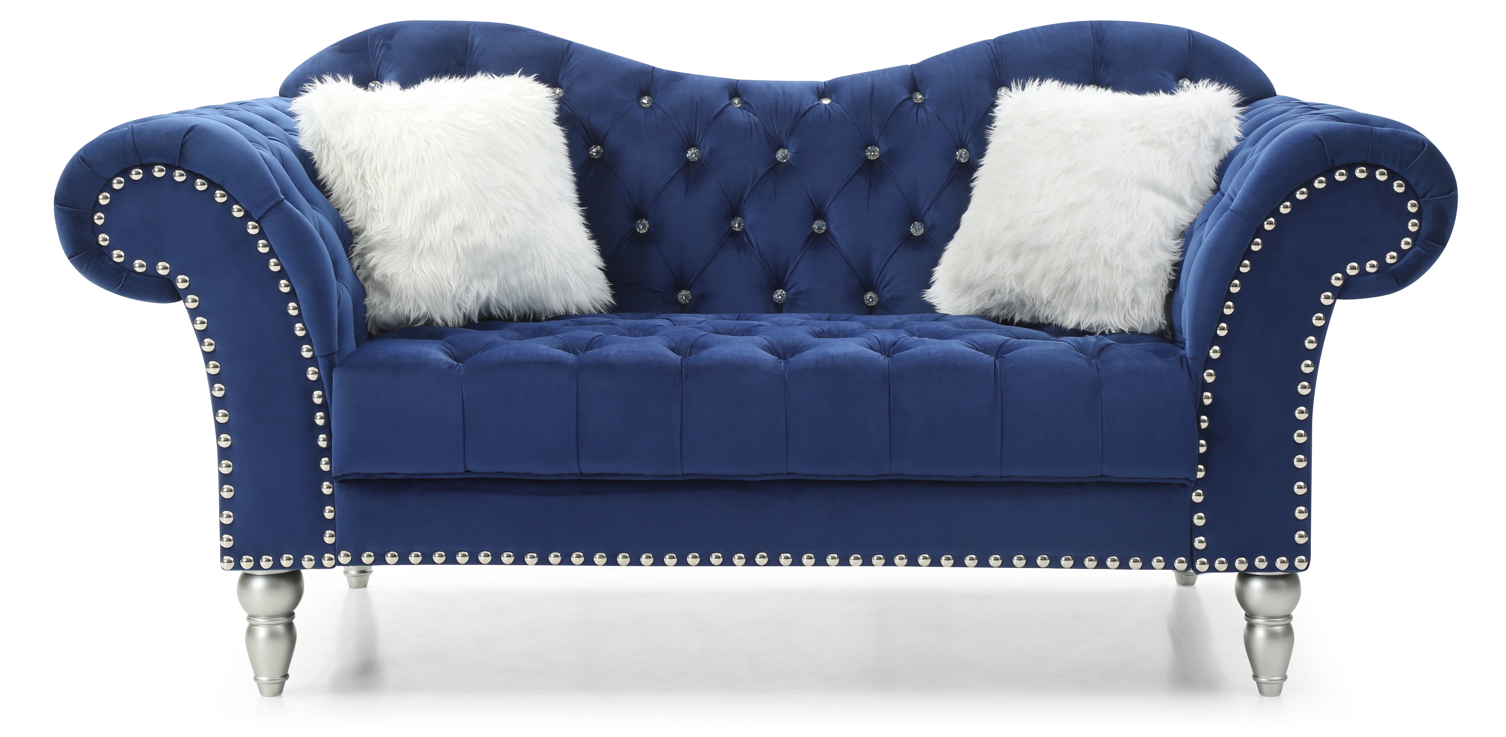 Glory Furniture Wilshire Loveseat in Blue Color