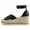 Black, variant on Women Espadrille Wedge High Heels Sandals Open Peep Toe Platform Ankle Strap Crisscross Band FABIAN-S beige 6
