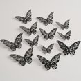 thumbnail image 1 of Pegatina de pared de mariposa colorida para decoración del hogar, textura de Metal, pegatinas de arte de pared de mariposa hermosa, suministros de manualidades DIY, 12 piezas, 1 of 4