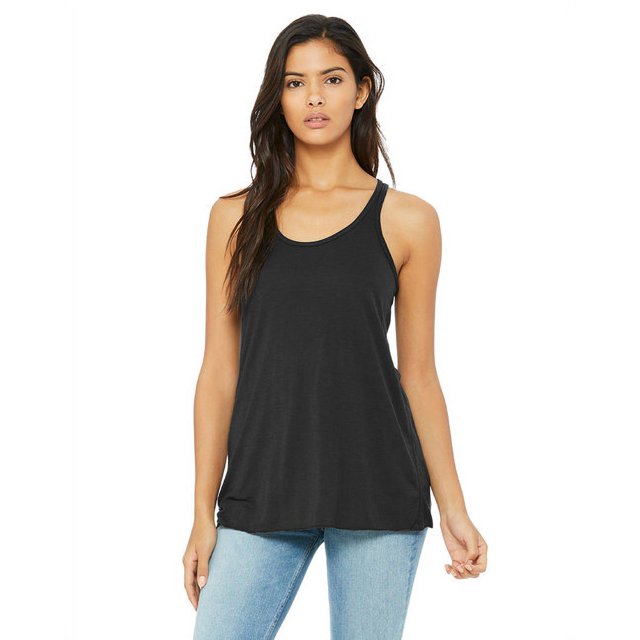 The Bella + Canvas Ladies Flowy Racerback Tank Top - DARK GREY - XL