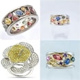 thumbnail image 3 of QQTDFG 925 Silver Crystal Jewelry Wedding Fashion Women Cubic Zirconia Rings Size 6-10-#9-9, 3 of 8