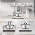 thumbnail image 4 of Cook N Home Basics Stainless Steel Pots Set, 1.5 & 3 Qt Sauce Pots with Lid, 5.5 Qt Dutch Oven Stockpot, Induction Compatible, Dishwasher & Oven Safe, Riveted Handles, 6-Piece, 4 of 9