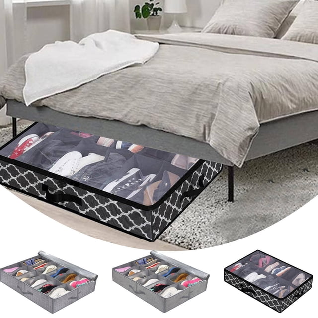 Vaidha Under Bed Shoe Storage Bag Storage Box Under Bed Drawer Storage Box Non-woven Material Space Saving Foldable Design