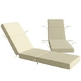 thumbnail image 2 of Outsunny Set of 2 Chaise Lounge Cushion, 4" Outdoor Lounge Chair Cushions with Non-Slip Ties, Waterproof and Fade Resistant, 21" x 72 ", Cream White, 2 of 9