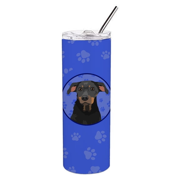 Carolines Treasures WDK1182TBL20 Rottweiler Black and Tan Design5  Stainless Steel 20 oz Skinny Tumbler Blue 20 oz