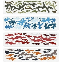 4Pcs Camo Painting Stencils Camouflage Texture Painting Template Reusable Craft Stencils Hollow Out Drawing Template for Painting on Wood Fabric Paper Walls Canvas Furniture 11.8x3 Inch