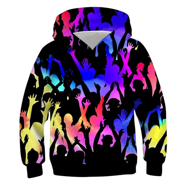RXIRUCGD Chemise pour Enfants à Manches Longues T-shirt Imprimé Col Rond Cool Garçon Sweat à Capuche (Multicolore, Taille : 4 Ans)