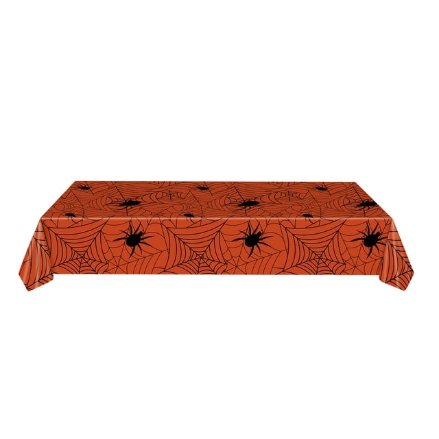 Halloween Decorations Outdoor,54x107 Inch Halloween Spiderweb Tablecloth, Gothic Theme Table Cover for Kitchen Dining Room, Indoor Outdoor