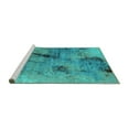 thumbnail image 2 of Ahgly Company Machine Washable Indoor Rectangle Oriental Turquoise Blue Industrial Area Rugs, 7' x 10', 2 of 4