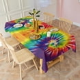 thumbnail image 3 of Colorful Tie Dye Pattern Rectangle Tablecloth 60"x120",Waterproof Polyester Rectangle Table Cloth, Wipeable Spillproof Polyester Tablecloth for Dining, Camping, Indoor and Outdoor, 3 of 6