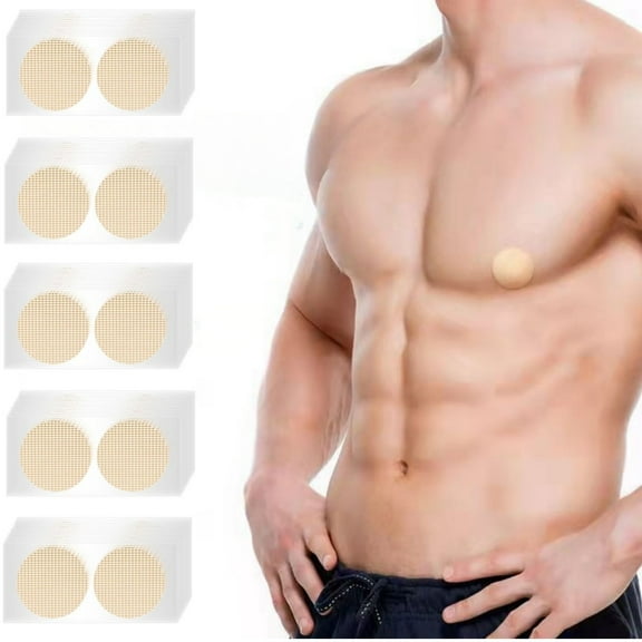 Trianu 50 Pairs Running Nipple Patch Covers for Men , Mens Nipple Shields, Anti-Scratch Nipple Protectors for Daily Gym Workouts Light, Flesh