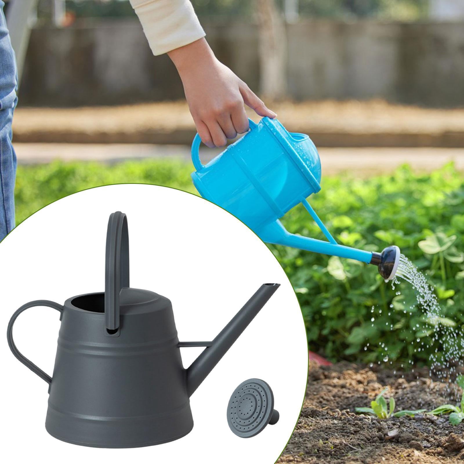 figatia Long Spout Water Can Flower Watering Can Enlarged Water Inject Port Gardening Tool Plant Watering Device for Household Garden Dark Gray
