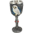 thumbnail image 2 of Ebros Dazed Snow White Owl With Celtic Tribal Tattoo Wine Goblet Chalice 7.25"H, 2 of 5