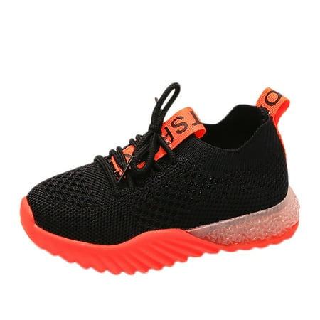 

Binmer Children Kids Baby Girls Boys Letter Mesh Led Luminous Sport Run Sneakers Shoes