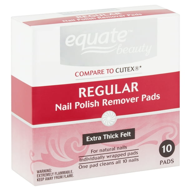Equate Beauty Regular Nail Polish Remover Pads, 10 Count