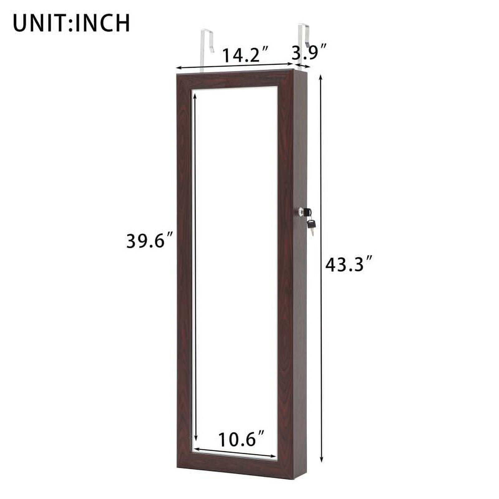 Aukfa Jewelry Cabinet with Mirror - Integrated Led Light – Brown