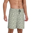 thumbnail image 2 of Pofeuu Leaves Print Men's Soft Woven Elastic Waistband Sleep Pajama Short-3X-Large, 2 of 6