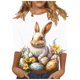 thumbnail image 3 of TaTaai Spring Casual T Shirt for Women Easter Print 3/4 Sleeve Round Neck Loose Fit Top Fashion Pullover Soft Lightweight Blouse for Summer Daily Holiday Gift, 3 of 5