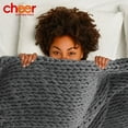 thumbnail image 4 of Bilot Chunky Cable Knit Throw Blanket for Couch, Sofa, Bedroom and Living Room - Extra Soft and Cozy Decorative Throws - 50" x 60", Gray, 4 of 7