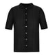 thumbnail image 4 of Camisetas Elvqul de Hombre Negro Casual Manga Corta Algodón de Color Sólido con Solapa, 4 of 5