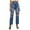 Blue, variant on RYRJJ High Waisted Boyfriend Jeans for Women Ripped Distressed Jeans Slim Straight Leg Denim Pants(Dark Blue,S)