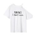 thumbnail image 2 of Camiseta para mujer con cuello redondo, camiseta básica informal, camiseta de manga corta para desplazamientos con mochila en la calle L, 2 of 8