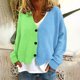 thumbnail image 1 of Puntoco Chaqueta Informal Con Botones Y Estampado De Manga Larga Para Mujer, 1 of 4