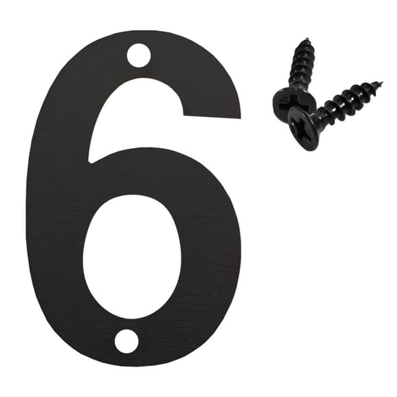 BGZLEU 3.5 Inch House Number, Address Number for Outdoor Signs, Vintage Cast Iron Metal Solid Number Door Mailbox Decor with Screws, Black Home Number 6