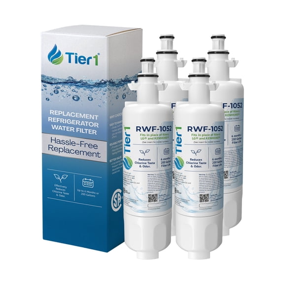 Tier1 RWF1052 ADQ36006101 Refrigerator Water Filter | Replacement for LG LT700P & Kenmore 9690 Fridge Filter - Up to 24 Months Supply | Easy Install | Odor Control | Great Tasting Water (4-pk)