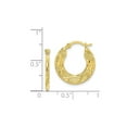 thumbnail image 2 of Gem & Harmony 10K Yellow Gold Patterned Hollow Hoop Earrings for Women, 2 of 4