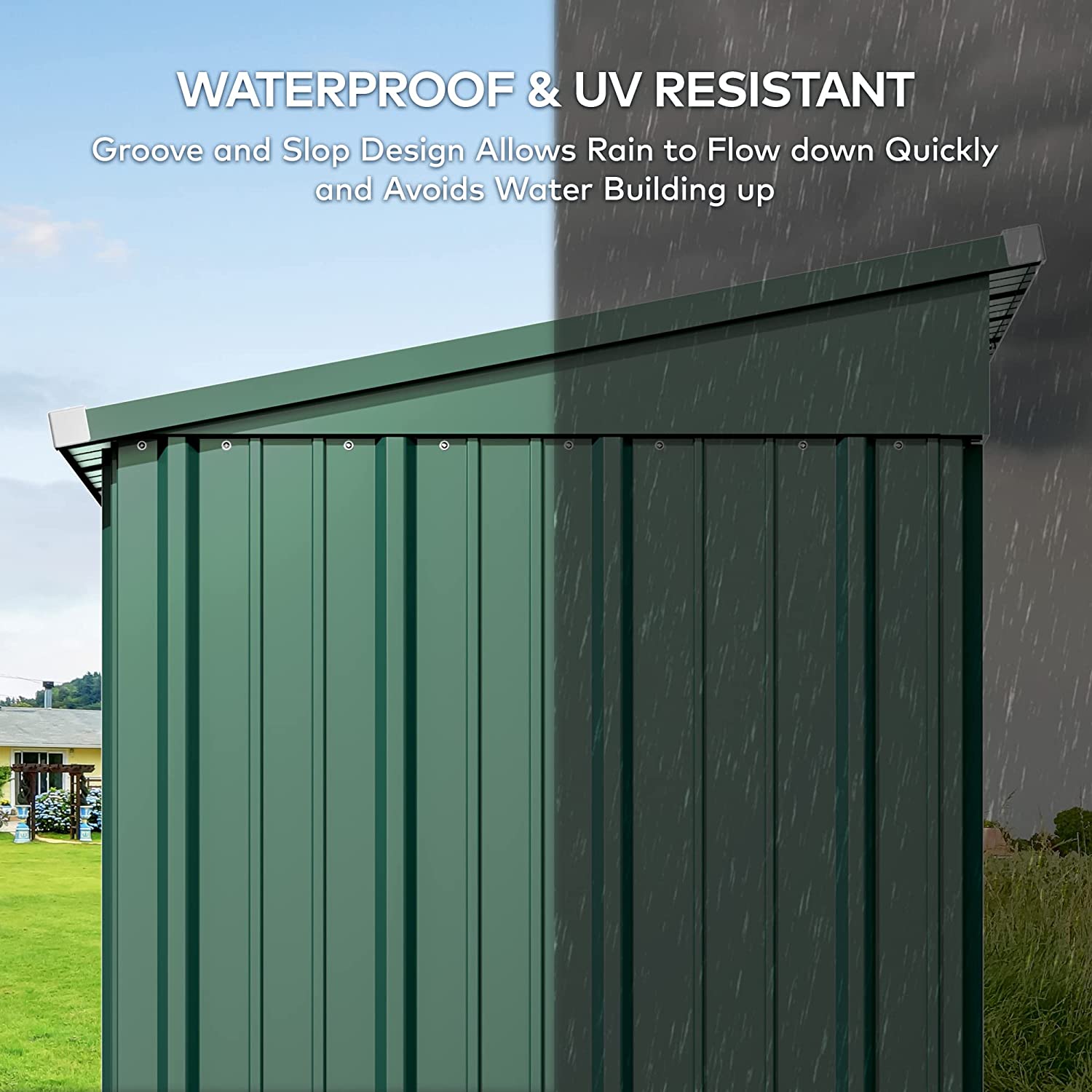 Lofka 5'x 3'Outdoor Storage Shed, Metal Outdoor Storage Cabinet with Single Lockable Door, Waterproof Tool Shed, Backyard Shed for Garden, Patio and Lawn,Grey